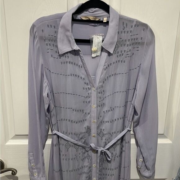 Soft Surroundings Mallorca embroidered sheer maxi dress size S NWT - Picture 4 of 10